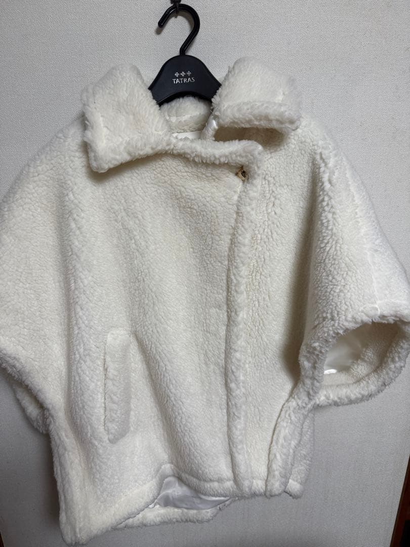 birthdaybashボアコートホワイトポンチョ