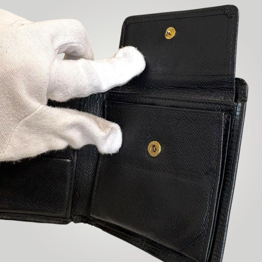 ルイヴィトン ポルトフォイユマルコ　エピ　黒　二つ折り財布