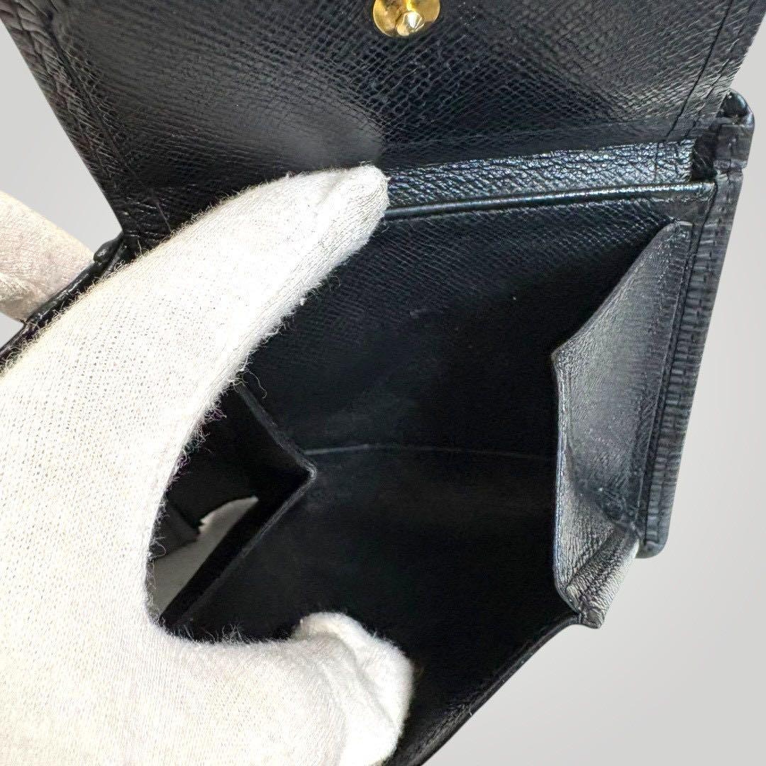 ルイヴィトン ポルトフォイユマルコ　エピ　黒　二つ折り財布