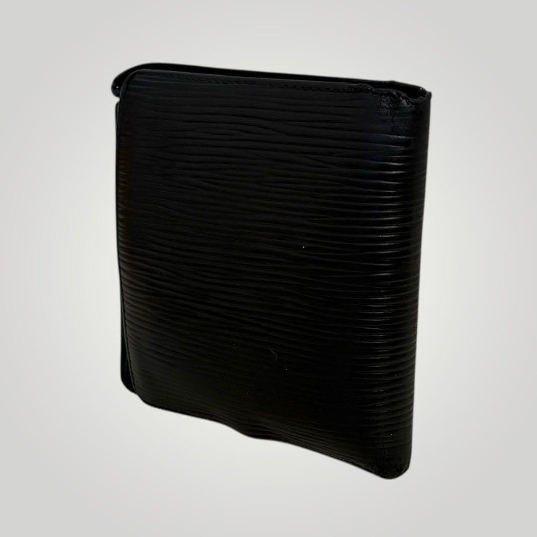 ルイヴィトン ポルトフォイユマルコ　エピ　黒　二つ折り財布