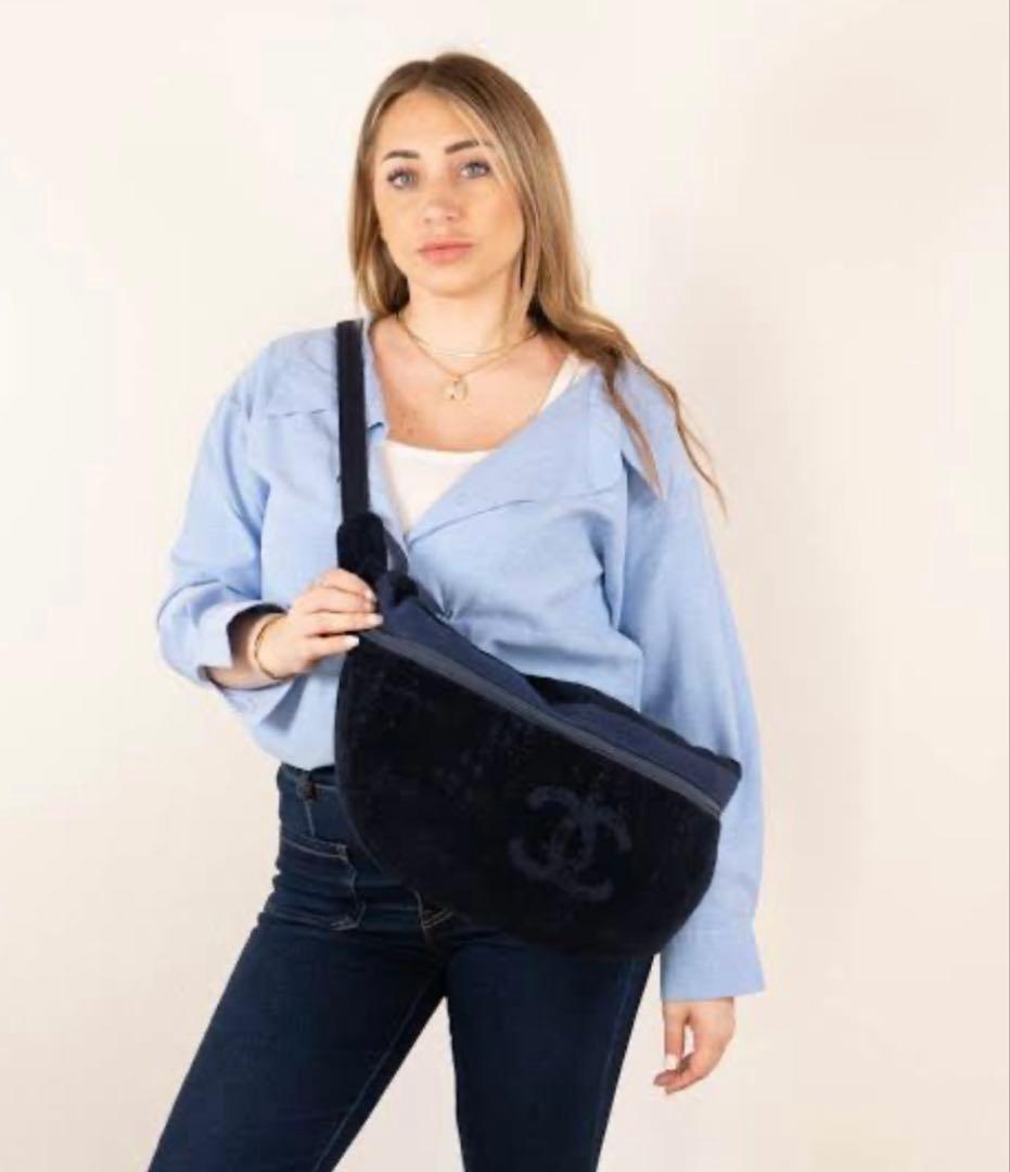 CHANEL コットンテリークロス　ボディバッグ