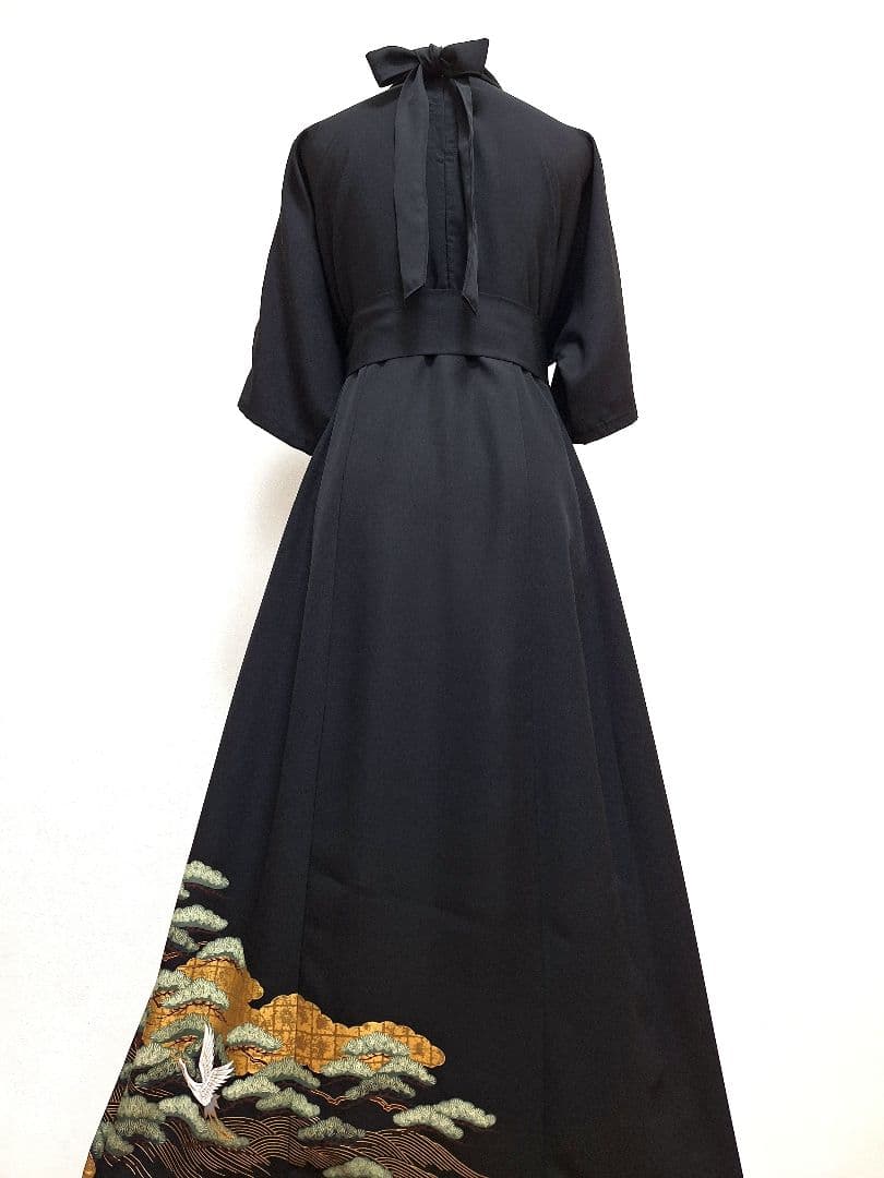 着物リメイクワンピース3654