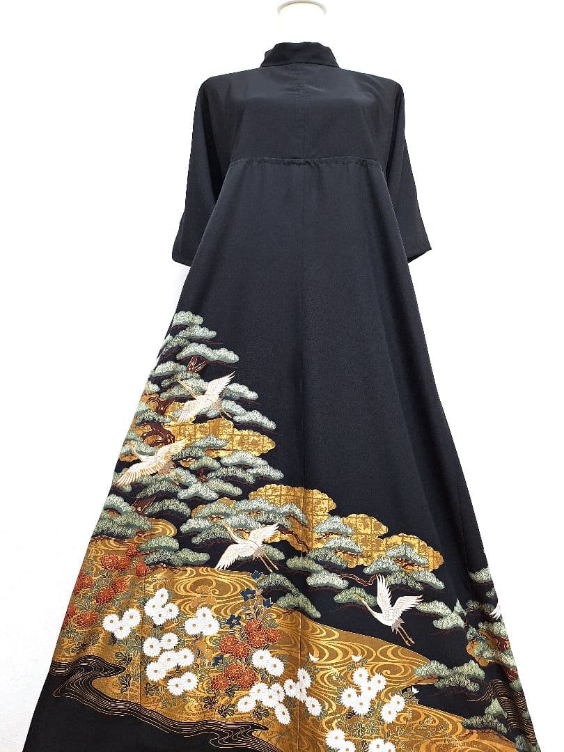 着物リメイクワンピース3654