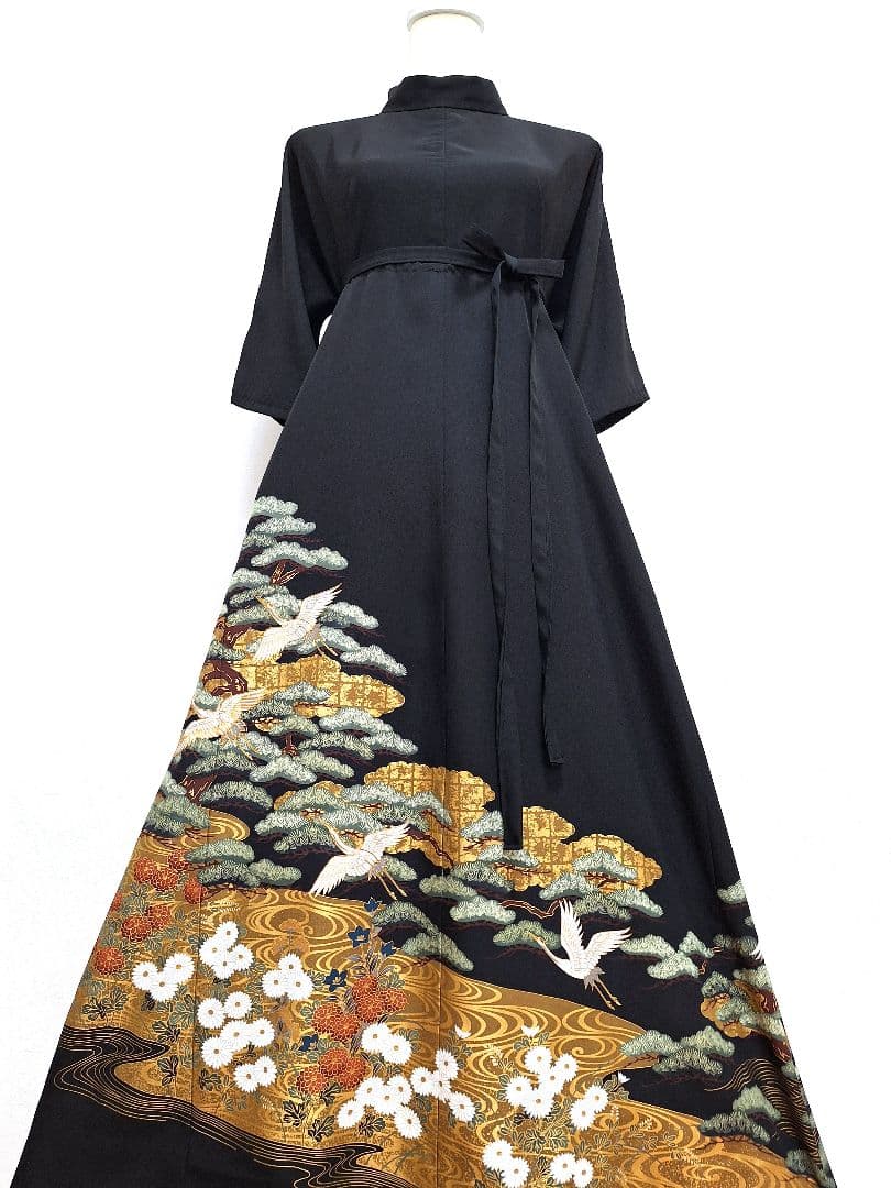 着物リメイクワンピース3654