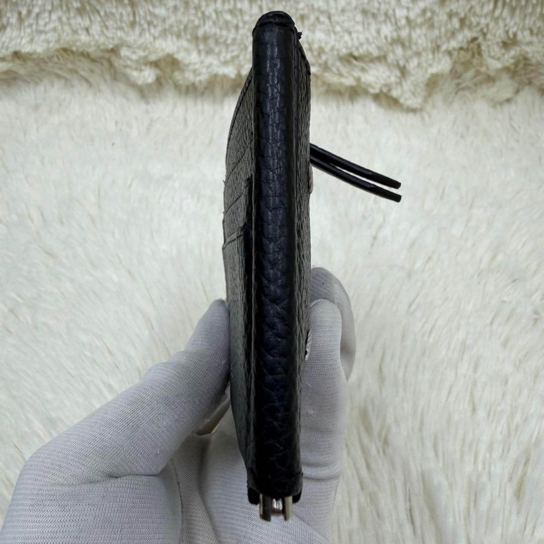 ✨美品✨マルジェラ　マネークリップ　二つ折り　ステッチ　カレンダー　黒 小銭入れ