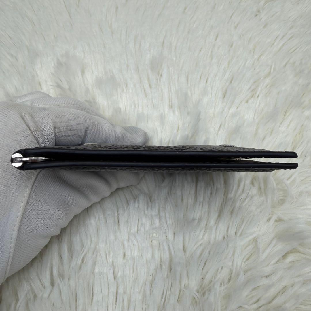 ✨美品✨マルジェラ　マネークリップ　二つ折り　ステッチ　カレンダー　黒 小銭入れ