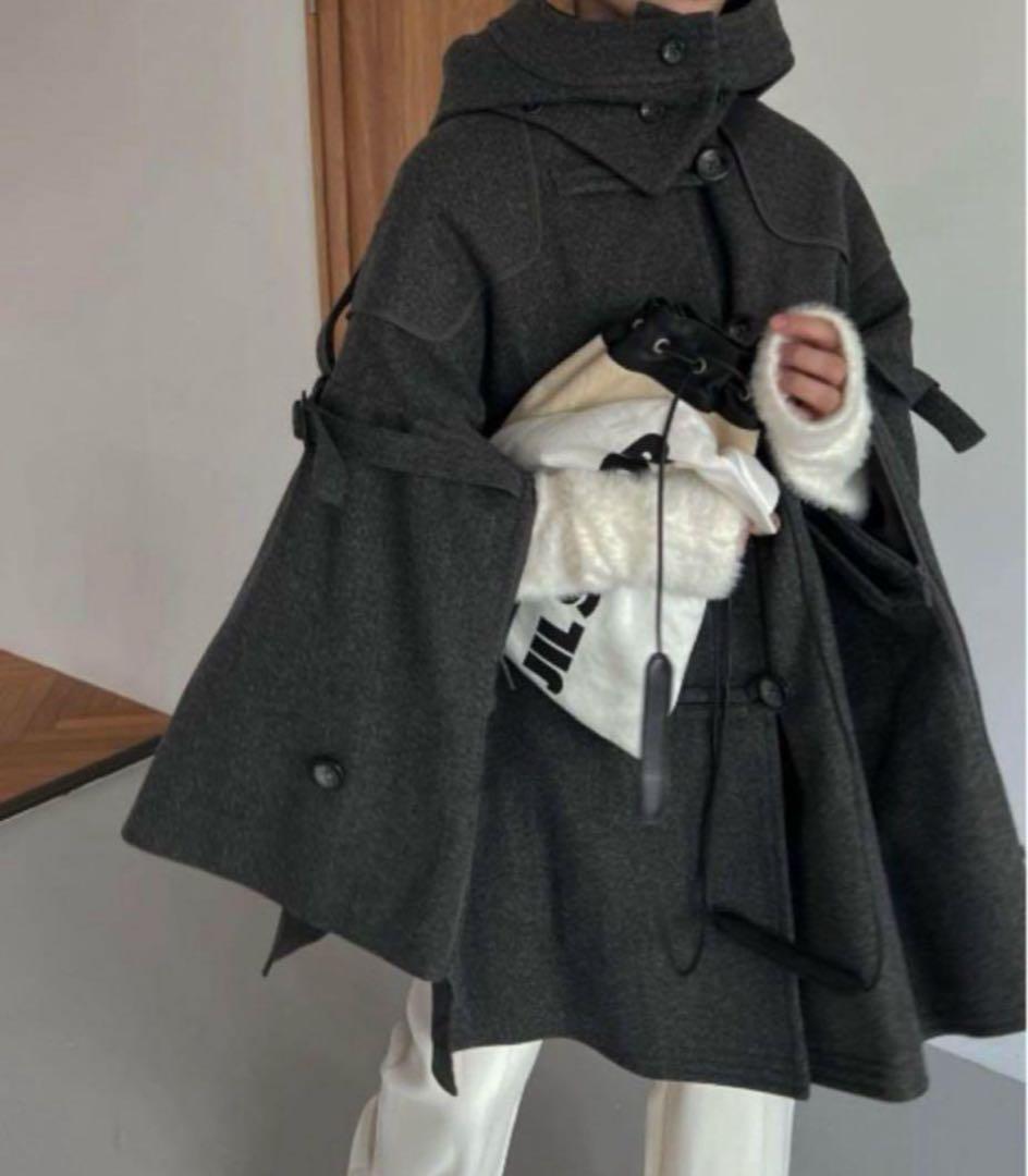 ウィルフリー willfully ポンチョコート　グレー