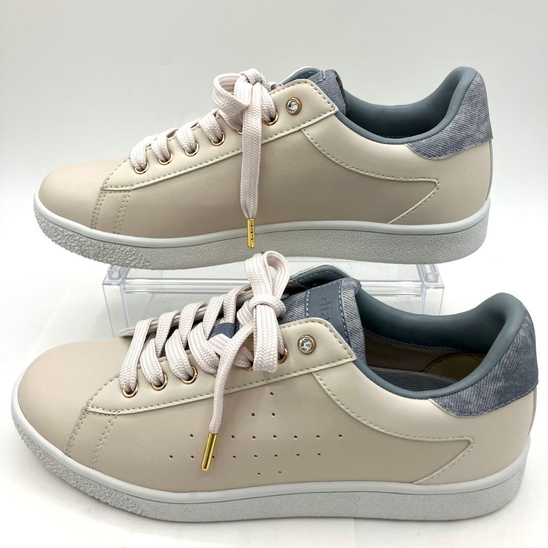 【現行品】　プラスダイアナ　スニーカー　25.5cm ビジュー　パンチング