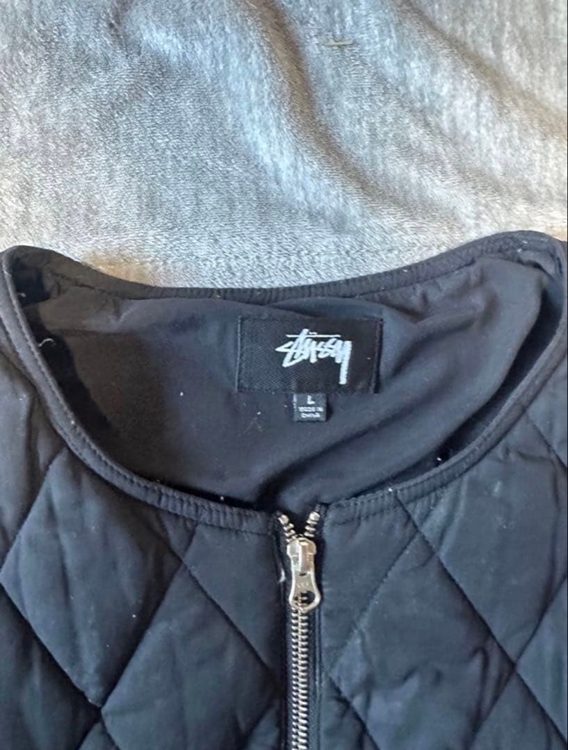 Stussy キルティングベスト ブラック