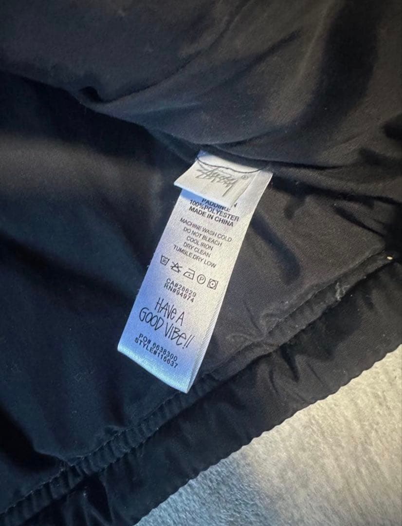 Stussy キルティングベスト ブラック