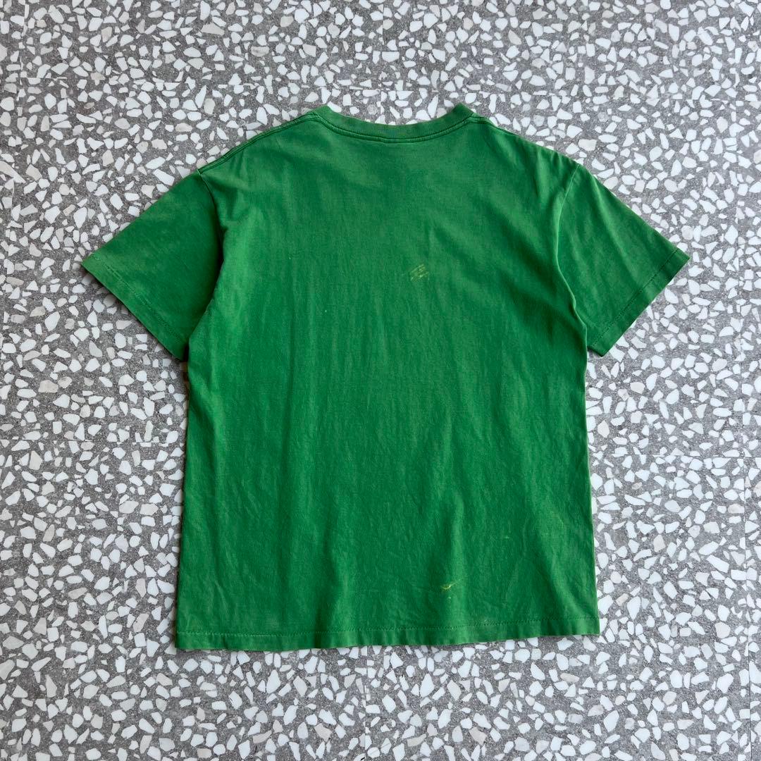 【90年代アメリカ製、ペイントデザイン】stussyストリートTシャツ古着緑M