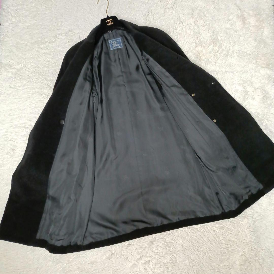 美品■Burberrys カシミヤ100% ダブル チェスターコート ブラック