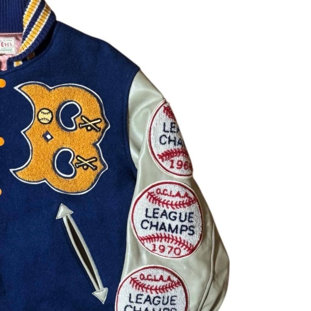 東洋 STYLE EYES フルデコ 袖革 スタジャン 40 アワードジャケット