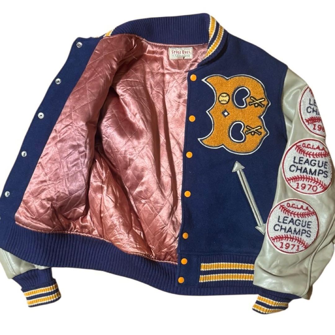 東洋 STYLE EYES フルデコ 袖革 スタジャン 40 アワードジャケット