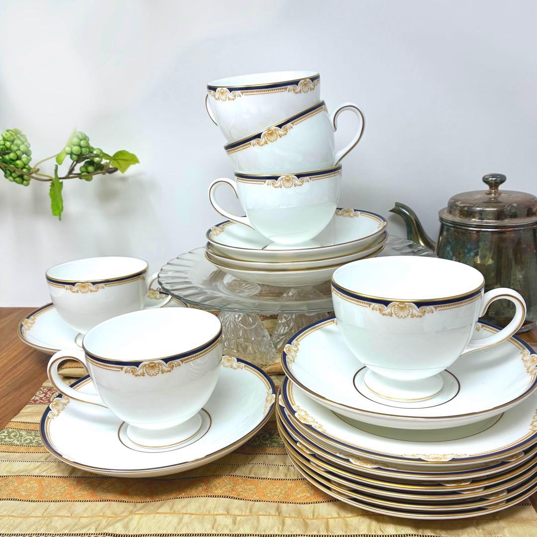 新品未使用　ウェッジウッド　キャベンデッシュ　カップ&ソーサー　ケーキ皿　6客組