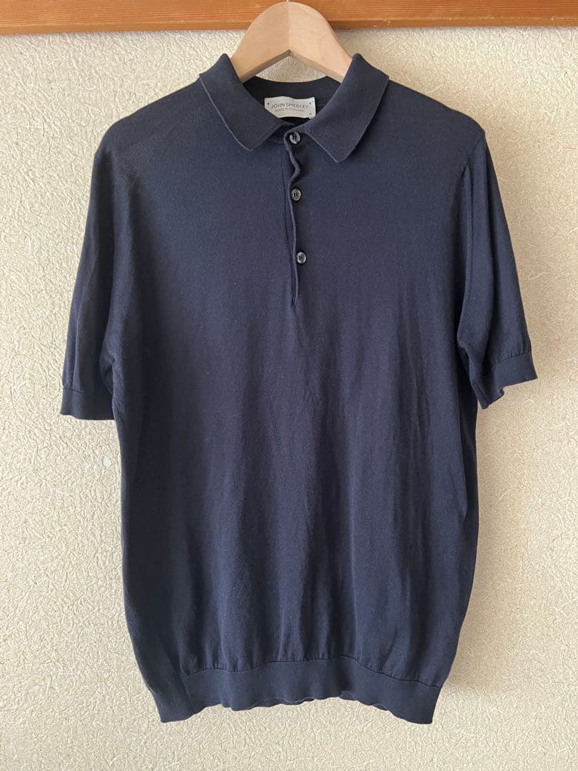 JOHN SMEDLEY ネイビー ポロシャツ M ジョンスメドレー