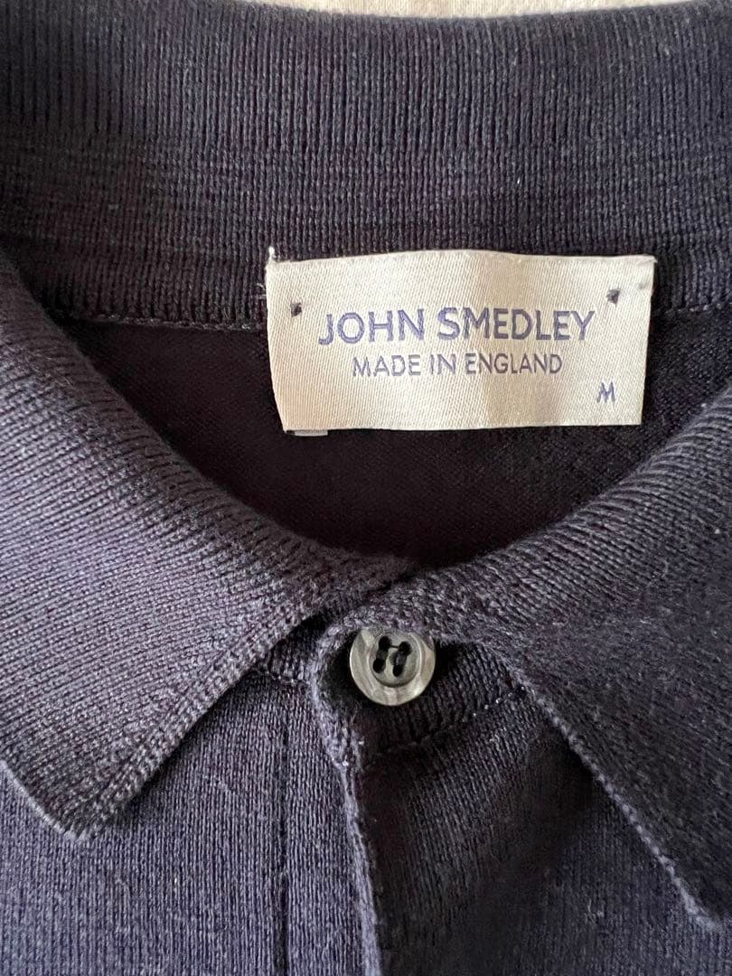 JOHN SMEDLEY ネイビー ポロシャツ M ジョンスメドレー