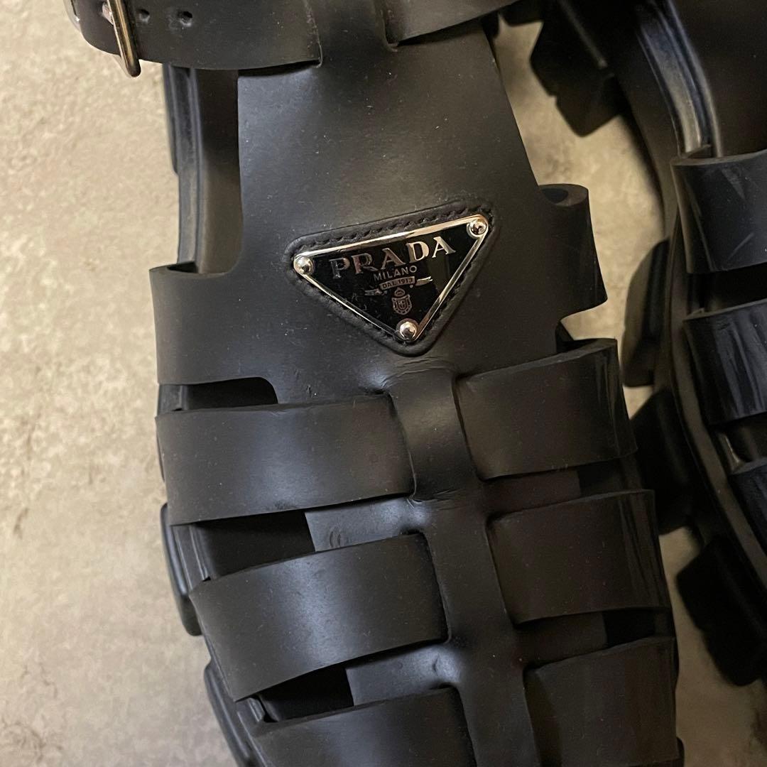 専用PRADA モノリス ラバー サンダル Black プラダ