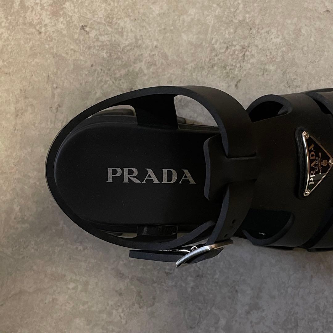 専用PRADA モノリス ラバー サンダル Black プラダ