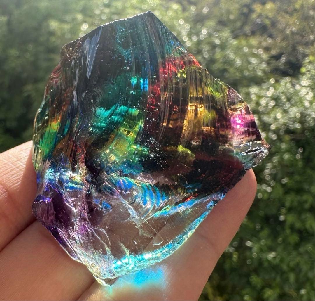 1点物レインボーアンダラクリスタル西ジャワ島マルチカラー高次元ヒーリング瞑想覚醒