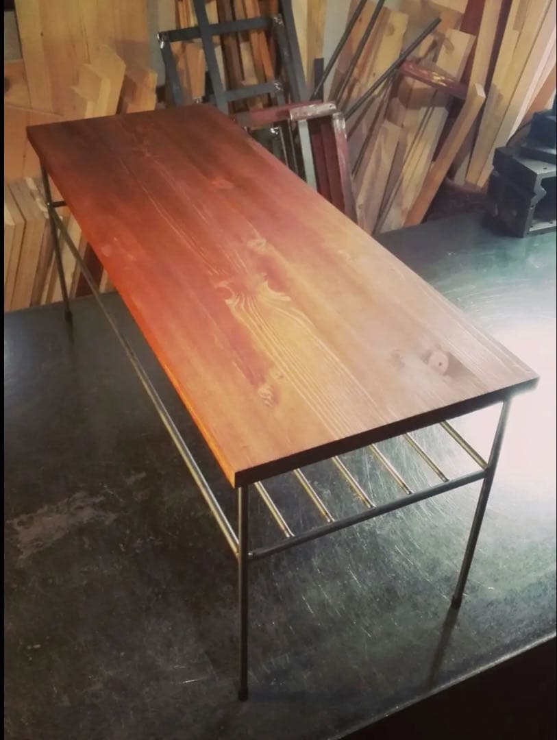アイアン家具　男前テーブル　無骨　オーダーメイド　インダストリアル　カフェラック