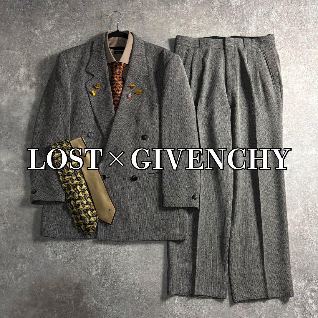 【LOST】セットアップ ダブルスーツ 霜降りグレー GIVENCHYネクタイ