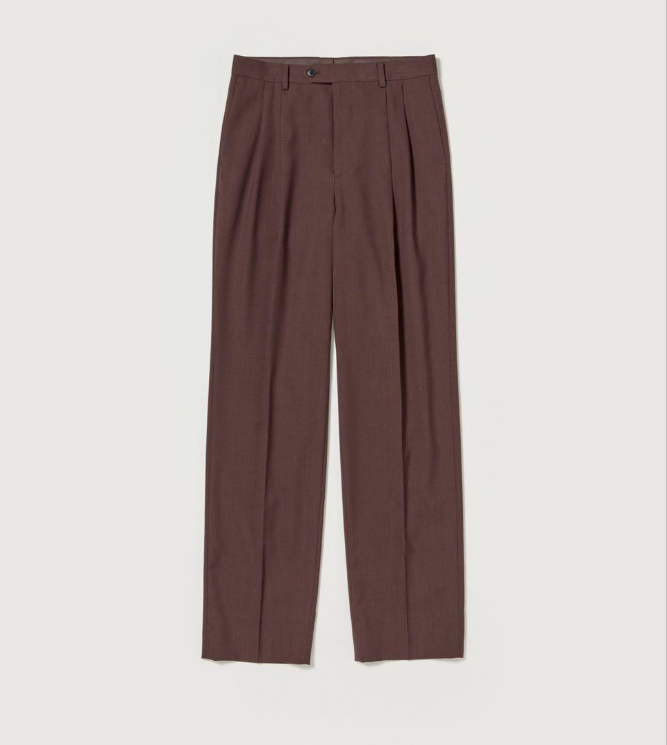 スーツ WOOL KID MOHAIR HOPSACK TWO-TUCK SLACKS