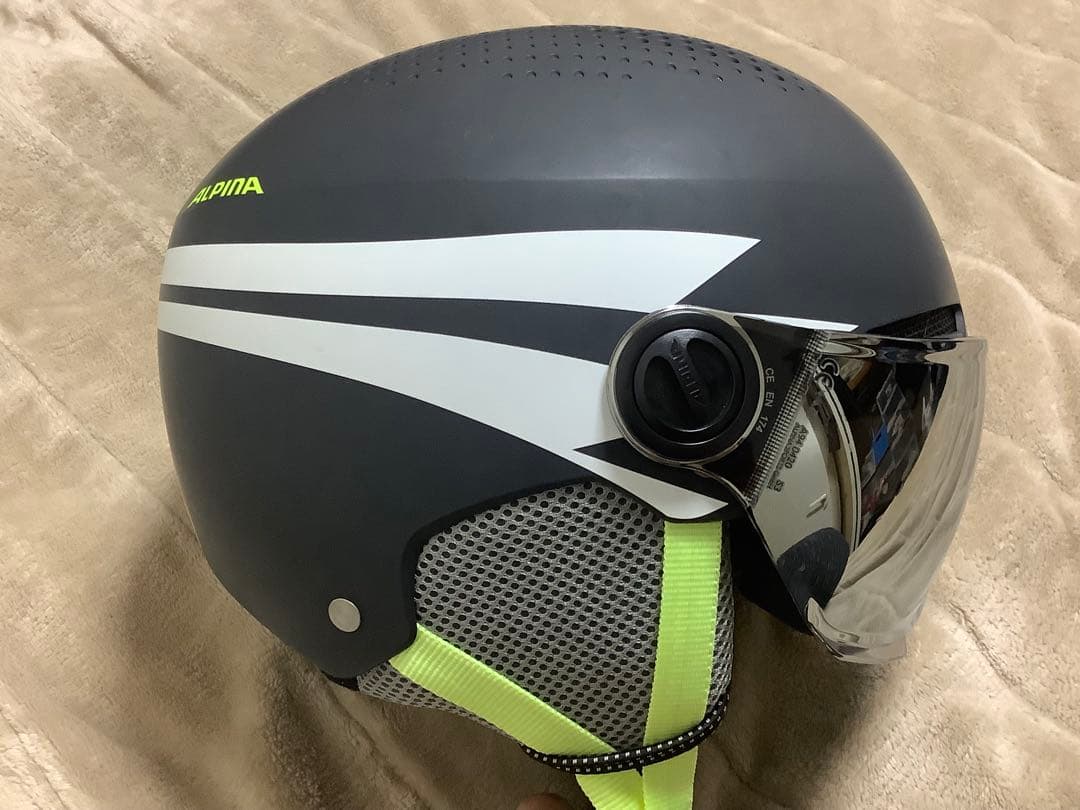 ALPINA スキー ヘルメット バイザー付き 黒