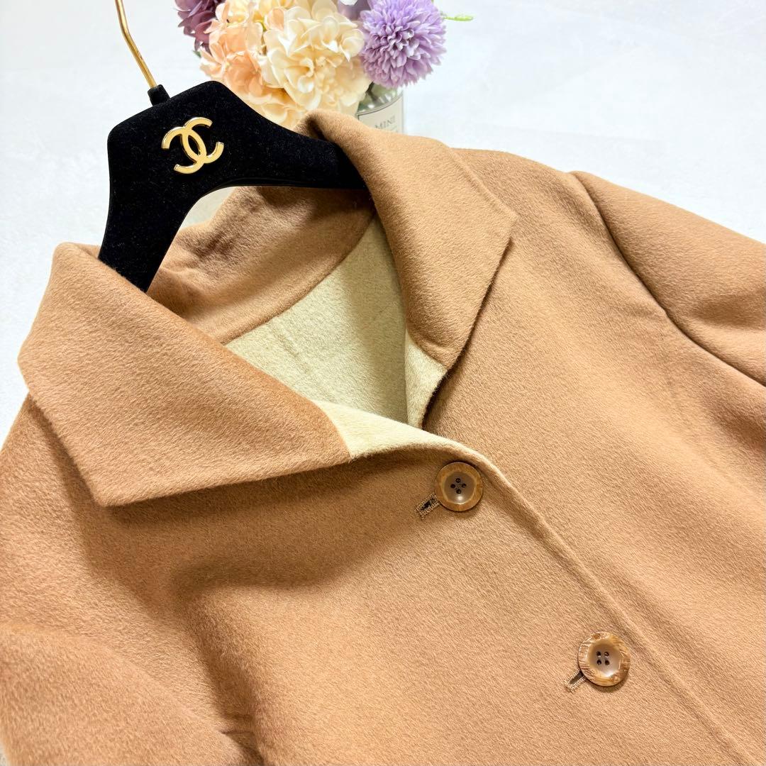 Leilian 15＋ 大きいサイズ ダブルフェイス ハーフコート キャメル