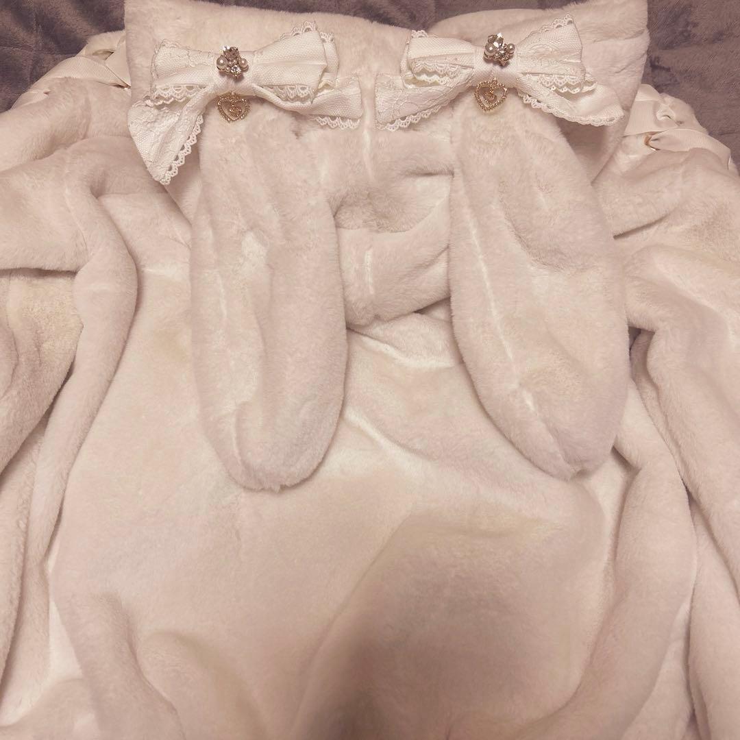 LIZLISA リボンうさみみファーブルゾン ホワイト