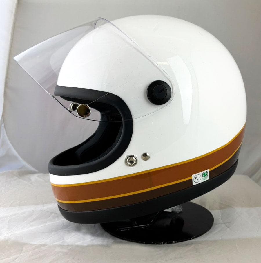 フルフェイスヘルメット ヘルメット 族ヘル ブラウン スモークシールド