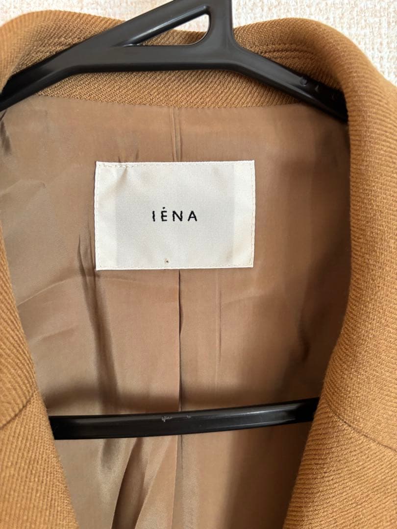 イエナ ウールイージージャケット テーラードジャケット ダブル　キャメル　38