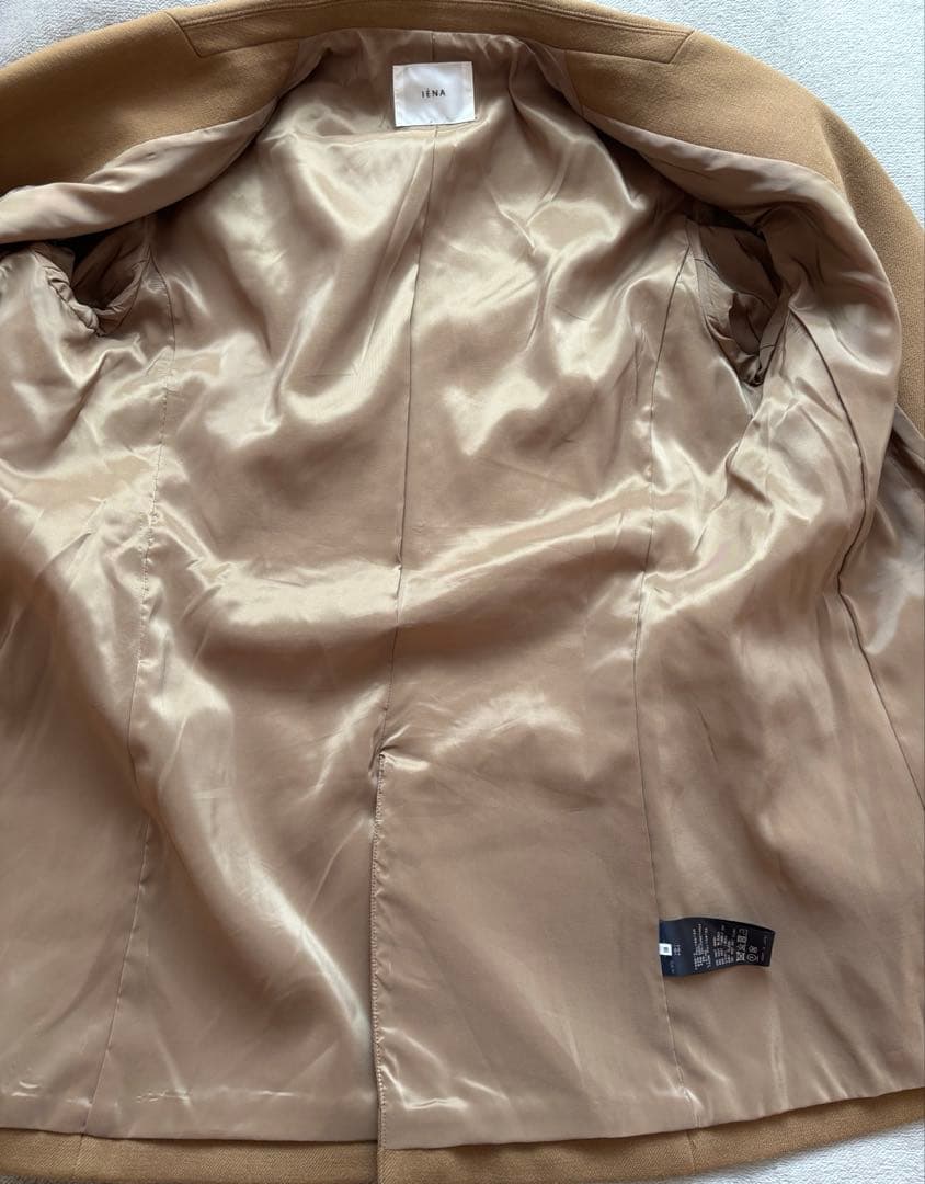 イエナ ウールイージージャケット テーラードジャケット ダブル　キャメル　38