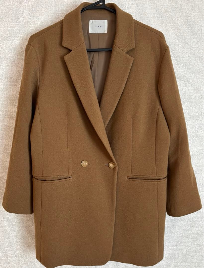 イエナ ウールイージージャケット テーラードジャケット ダブル　キャメル　38