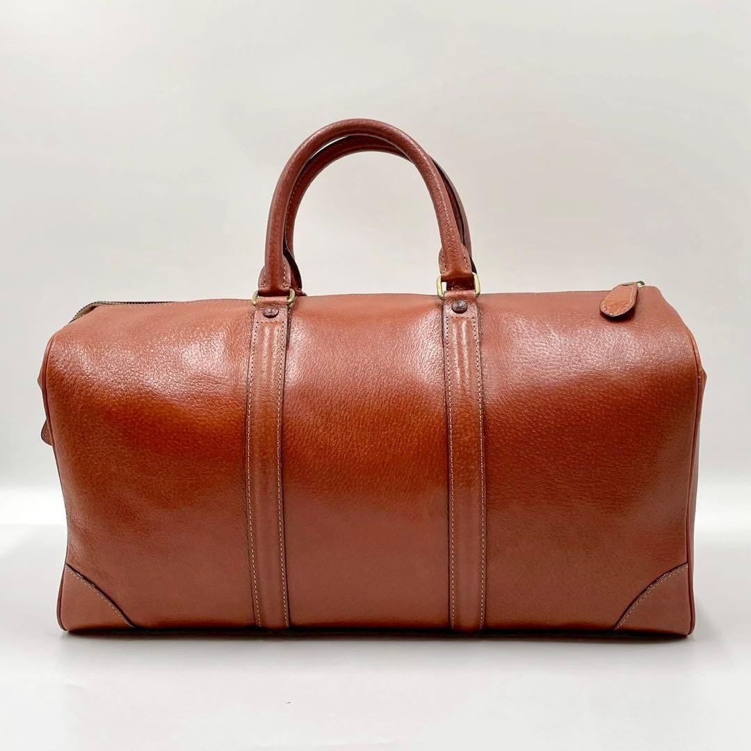 タケオキクチ ボストンバッグ オールレザー キャメル ブラウン 大容量