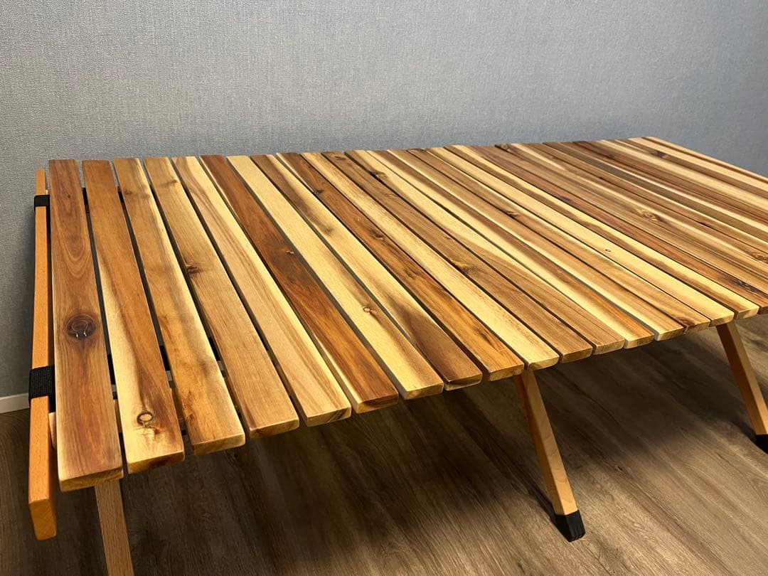 HUGEL アイリスオーヤマ　ウッドロールテーブル