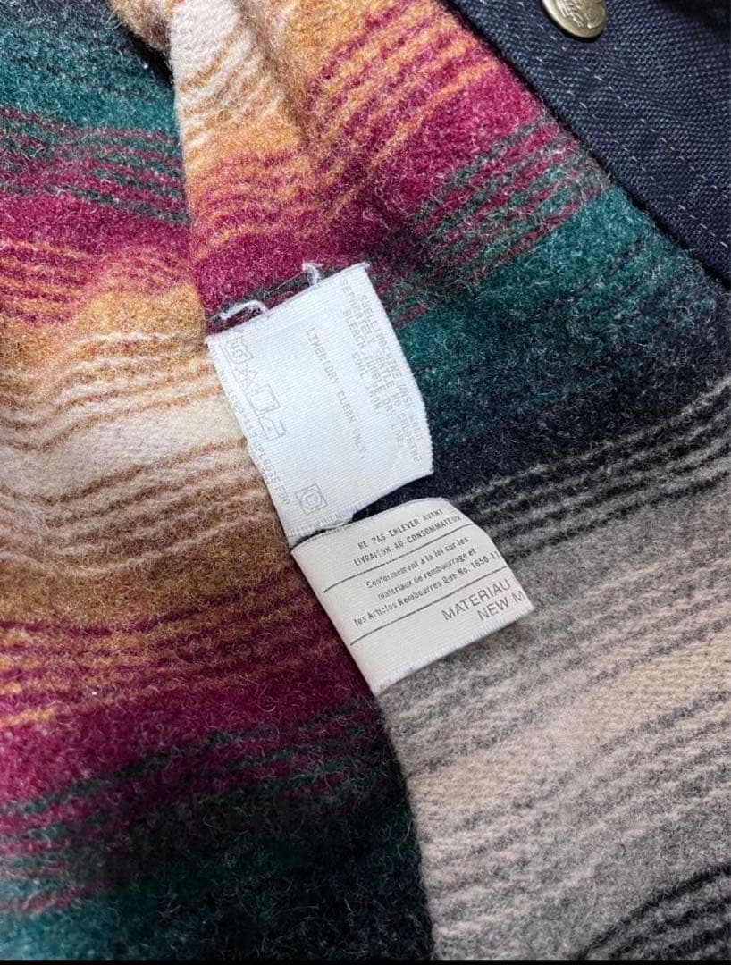 Woolrichブラック コットンダック カバーオール レザー襟 USA製