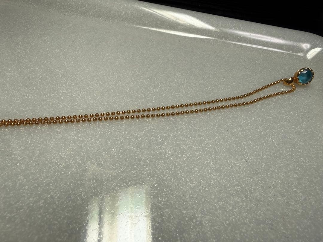 【K18 / 750 刻印あり‼️】ブルートパーズ ネックレス 40cm ゴールド