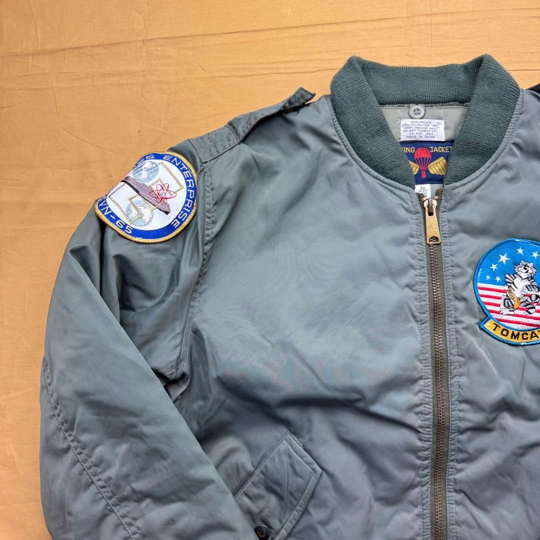 MA-1 MA1 フライトジャケット　グリーン　ワッペン　Tomcat