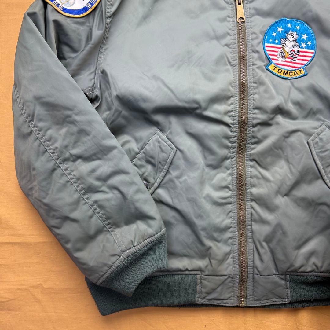 MA-1 MA1 フライトジャケット　グリーン　ワッペン　Tomcat