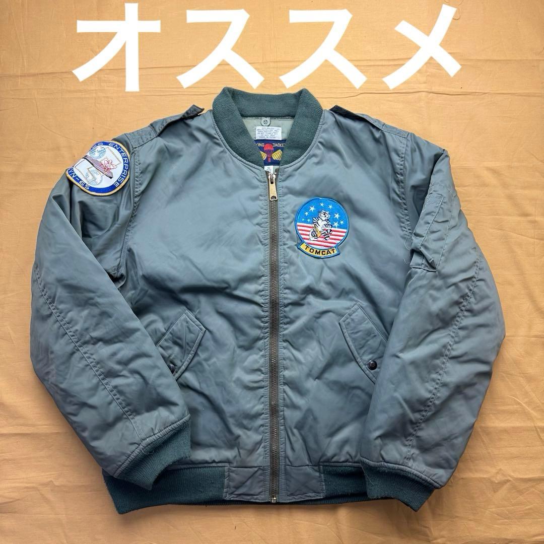 MA-1 MA1 フライトジャケット　グリーン　ワッペン　Tomcat