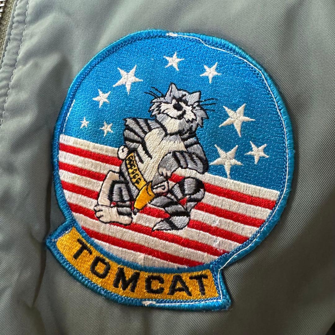MA-1 MA1 フライトジャケット　グリーン　ワッペン　Tomcat