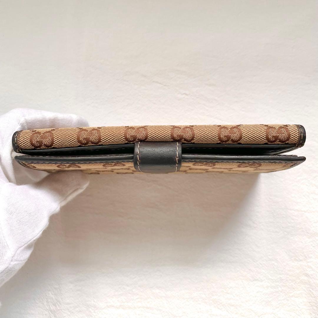 GUCCI グッチ 長財布 GGキャンバス ロゴプレート ブラウン 1201-⑦