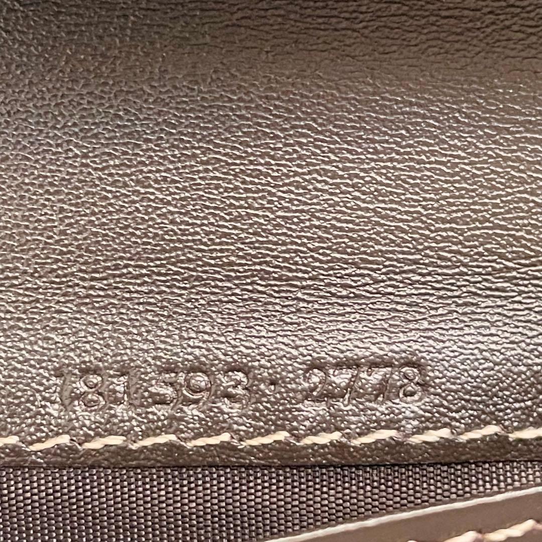 GUCCI グッチ 長財布 GGキャンバス ロゴプレート ブラウン 1201-⑦