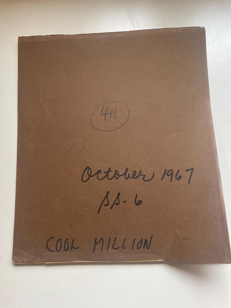 ナサニエル・ウェスト原画表紙版下一点物『クール・ミリオン』60年代制作資料