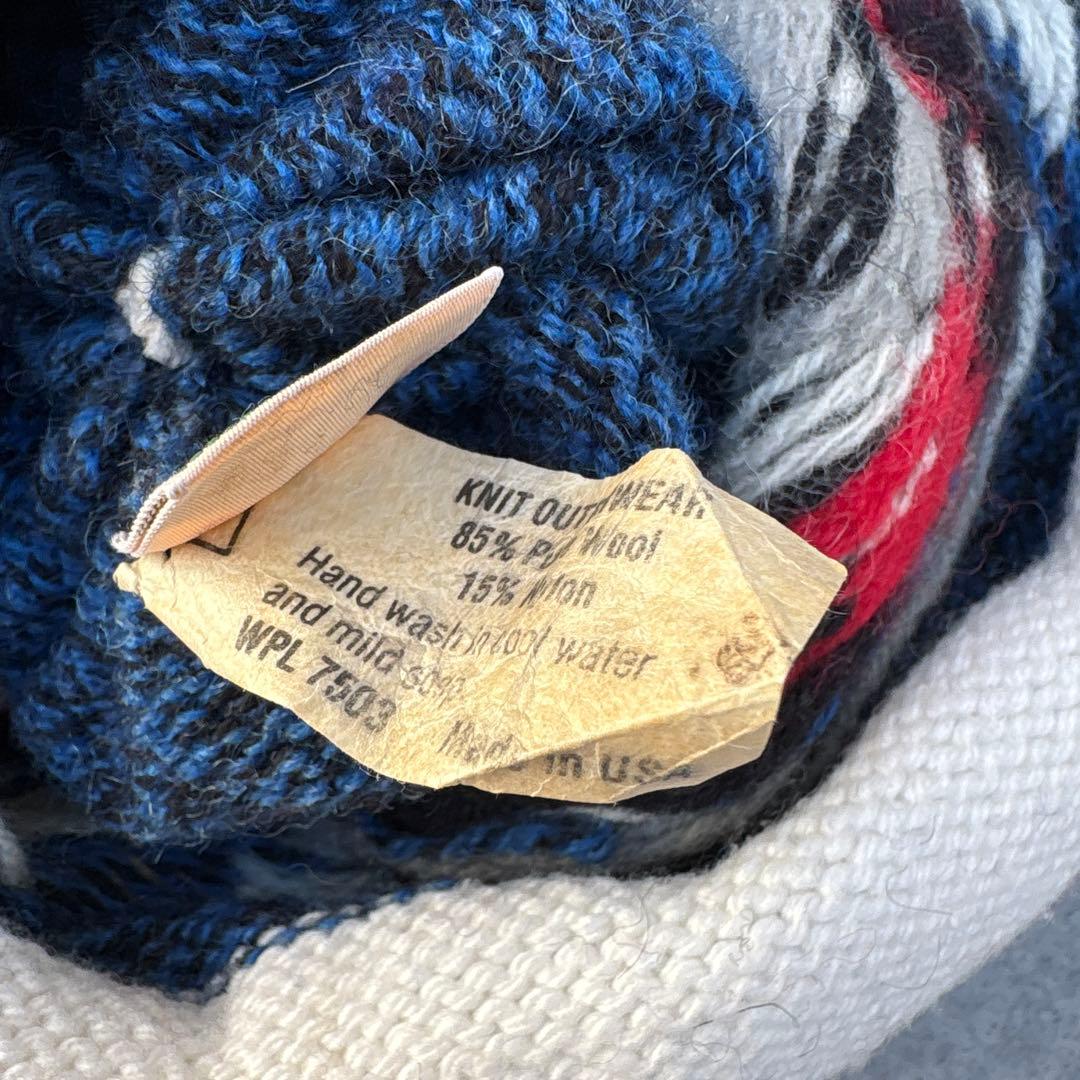 USA製L.L.Beanシベリアンハスキー柄ニットキャップエルエルビーン