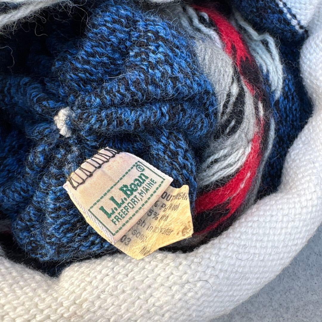 USA製L.L.Beanシベリアンハスキー柄ニットキャップエルエルビーン