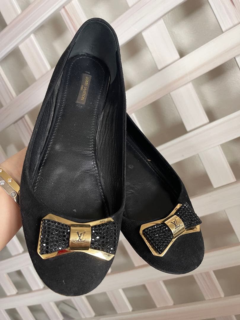 ⭐︎25㎝くらい⭐︎39サイズ　⭐︎ ルイビィトン　⭐︎キラッキラリボンフラットシューズ