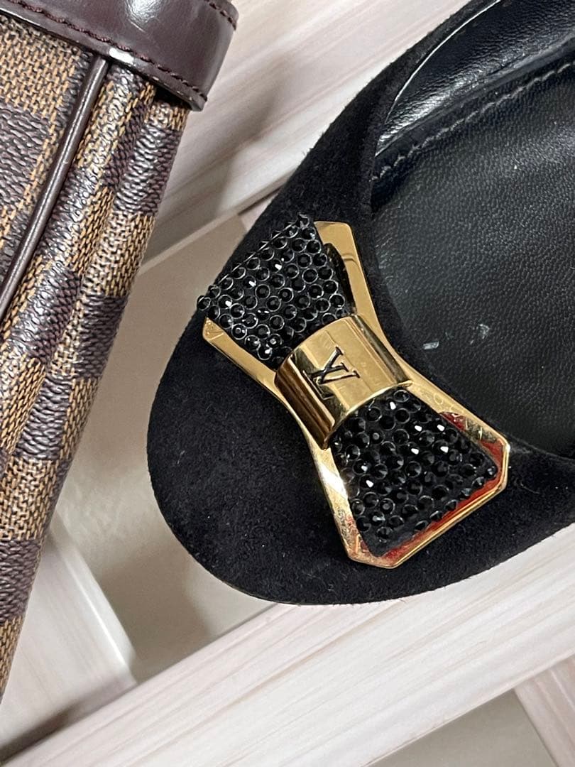 ⭐︎25㎝くらい⭐︎39サイズ　⭐︎ ルイビィトン　⭐︎キラッキラリボンフラットシューズ