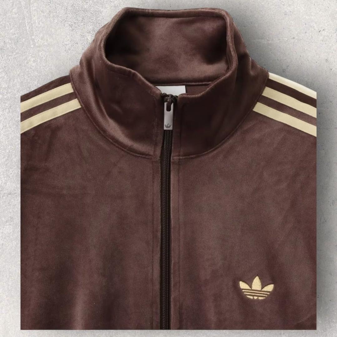 新品 アディダス ファイヤーバード トラックトップ ベロア XL ブラウン